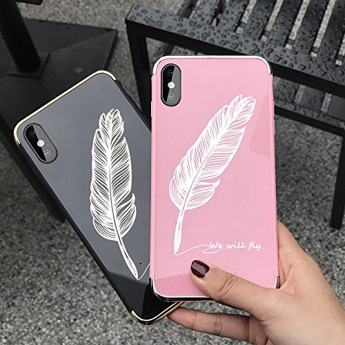 Pink Feather Reflective Phone Case