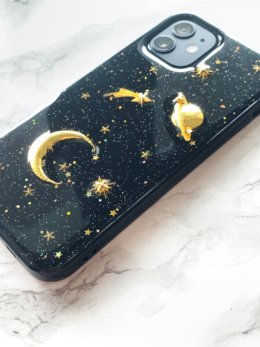 Moon & Stars Glitter Phone Case