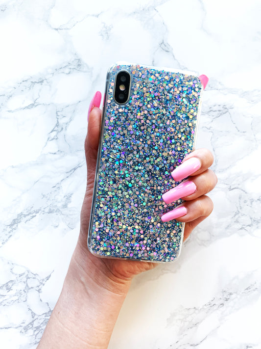 Sapphire Holographic Sparkle Glitter Phone Case
