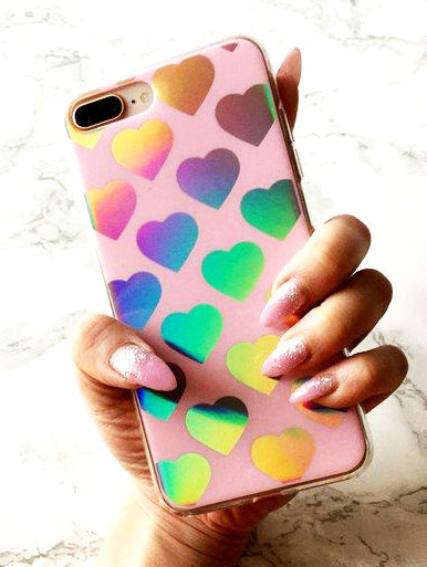 Reflective Heart Blue Ray Phone Case