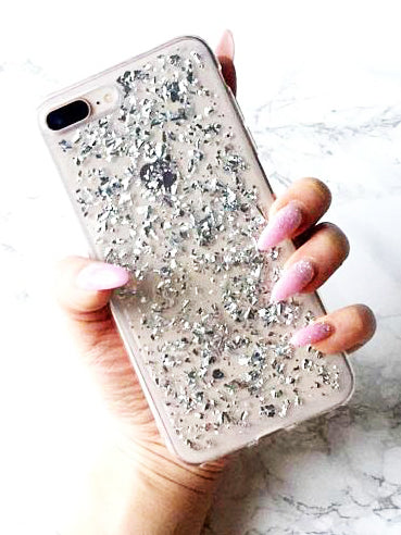 Glow Status Silver Flakes Phone Case