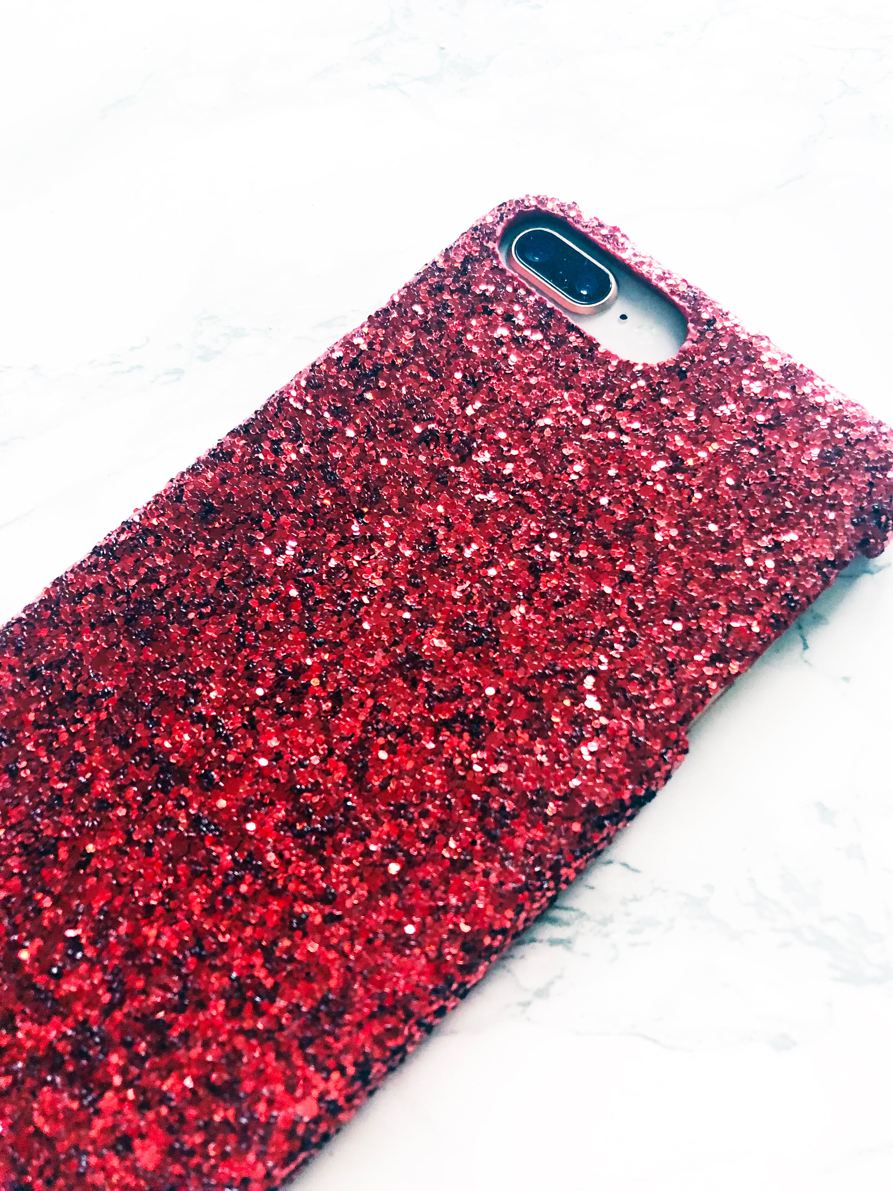 Red Sparkle Holographic Glitter Phone Case