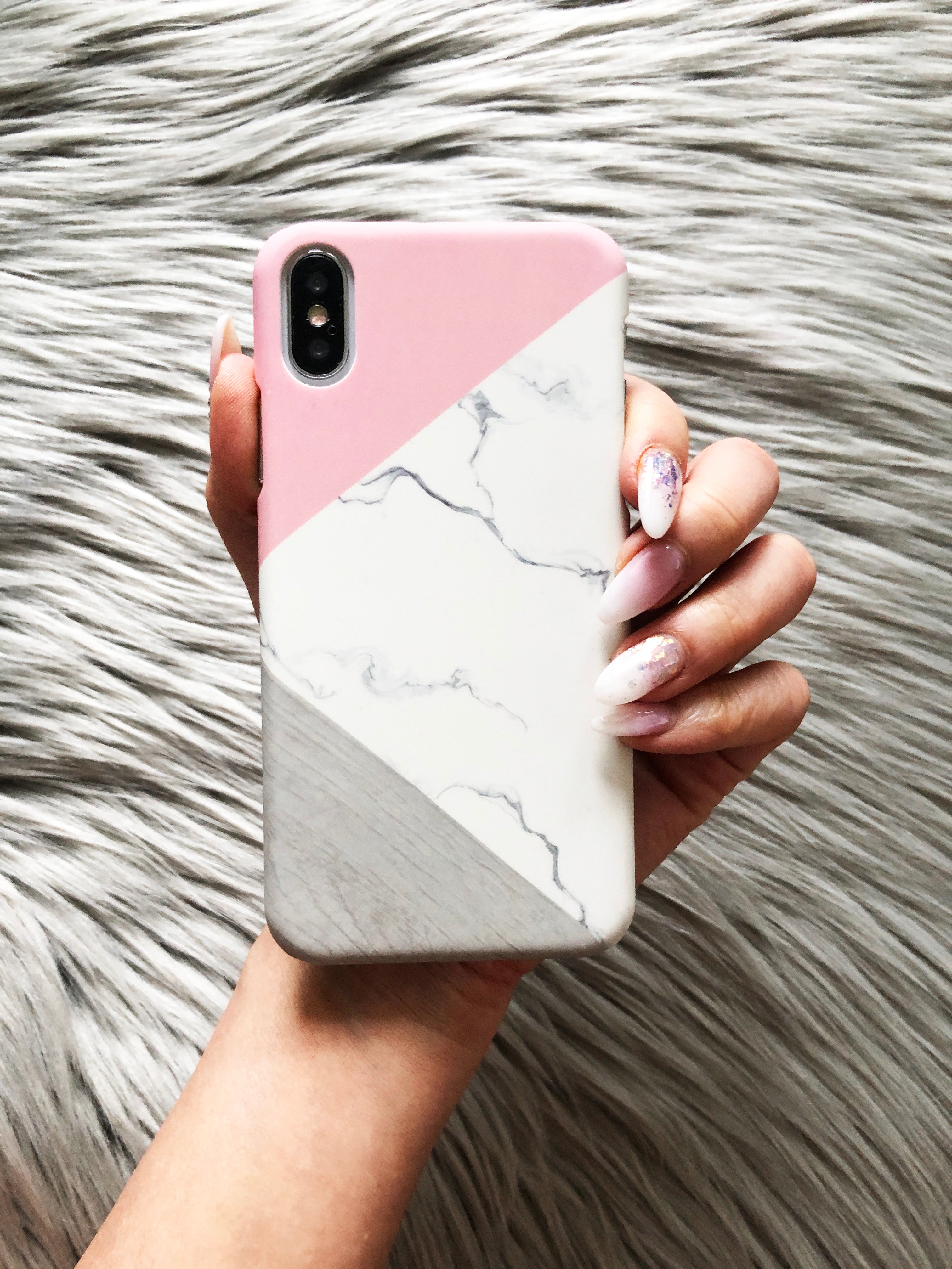 Marble Geometric Matte iPhone Case