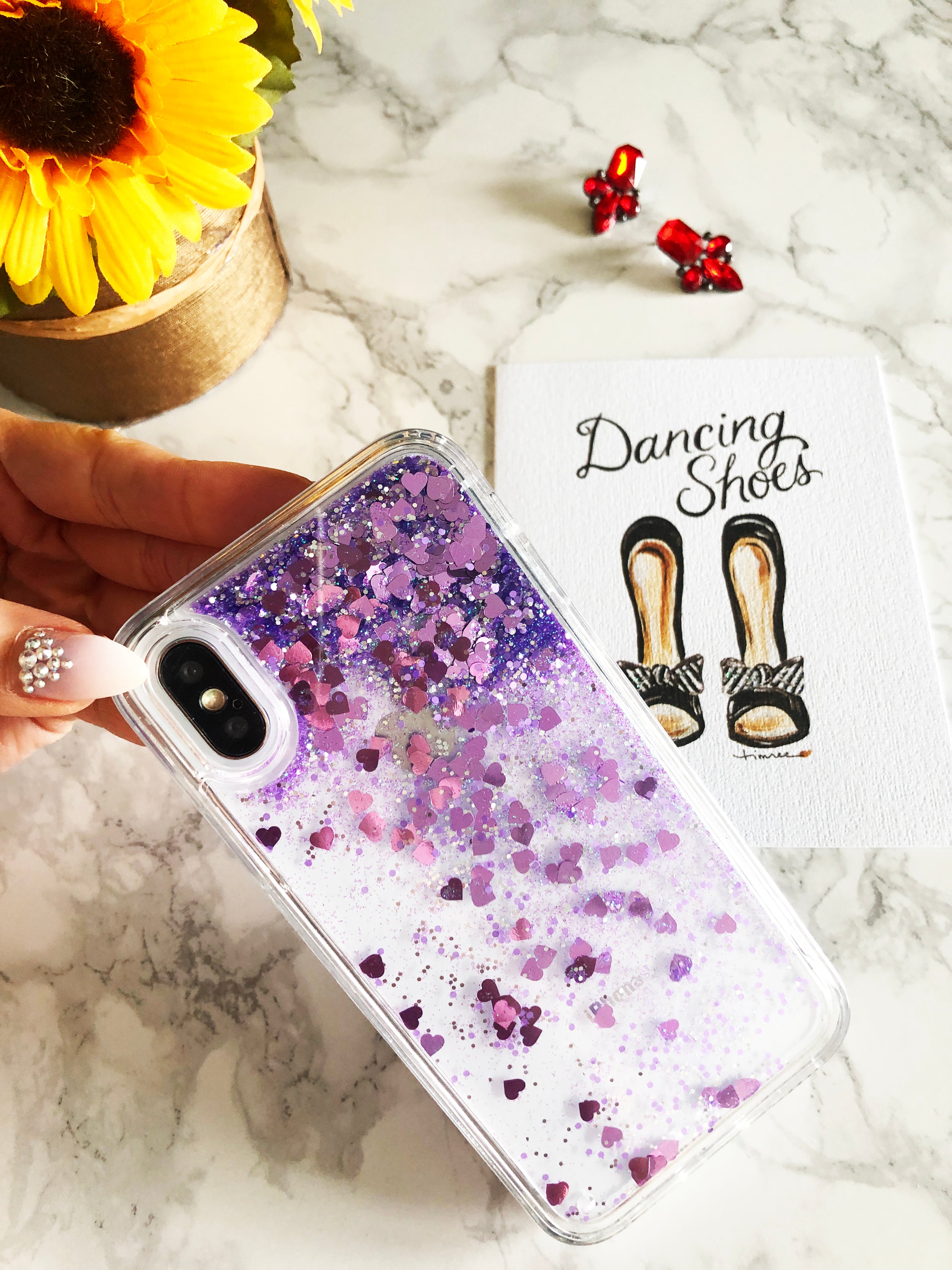 Made Of Hearts - Liquid Holographic Glitter Phone Case