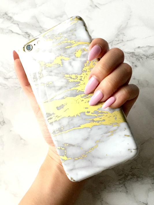 Gold x Chrome Holographic Marble Phone Case