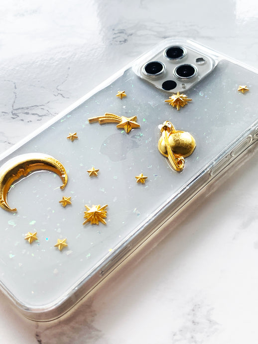 Moon & Stars Glitter Phone Case